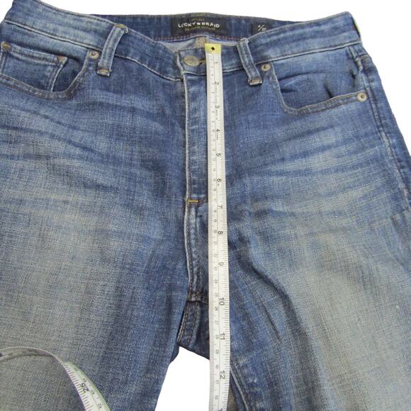 Lucky Brand Bridgette Skinny Crop Mid Rise Raw Hem Blue Denim Womens Size 4/27 - Picture 8 of 9